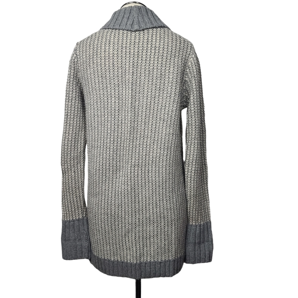 Athleta Sierra Wrap Knit Gray White Wool Cashmere Open Cardigan XS - Picture 4 of 8